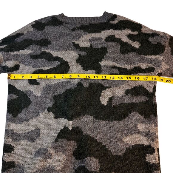 Lucky Brand Wool Blend Camouflage Cardigan Sweater Small Green Button Up Soft - Picture 6 of 11